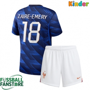 Frankreich Warren Zaire-Emery #18 Replik Heimtrikot Kinder WM 2026 Kurzarm (+ Kurze Hosen)